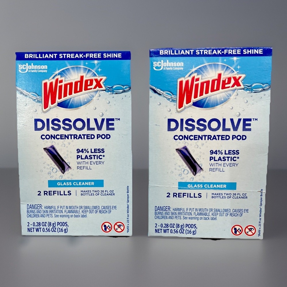 Windex Dissolve Concentrated Pod Glass Cleaner 2 Boxes 2 Refills Each Original